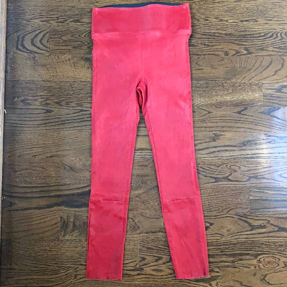 SPRWMN Red Leather Leggings Size XS